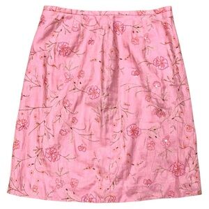 Floral Pink A-Line Skirt